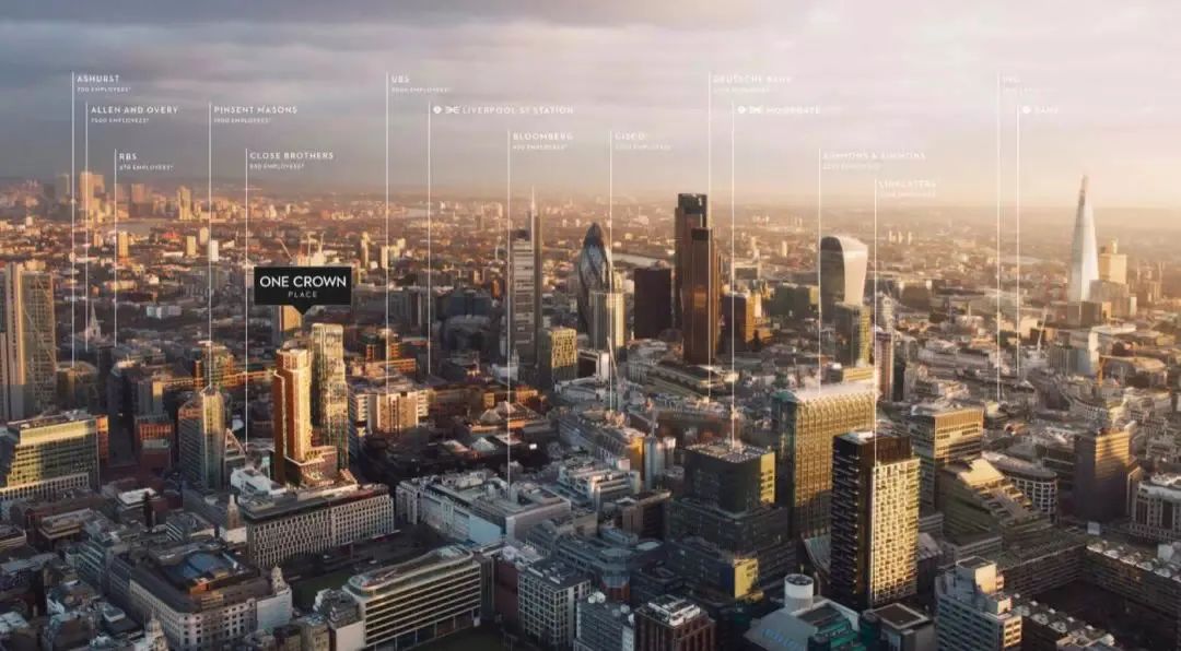 伦敦·荣冠豪庭 One Crown Place 外立面